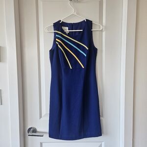 Vintage Joseph Ribkoff Blue Mini Dress Petite Size 4